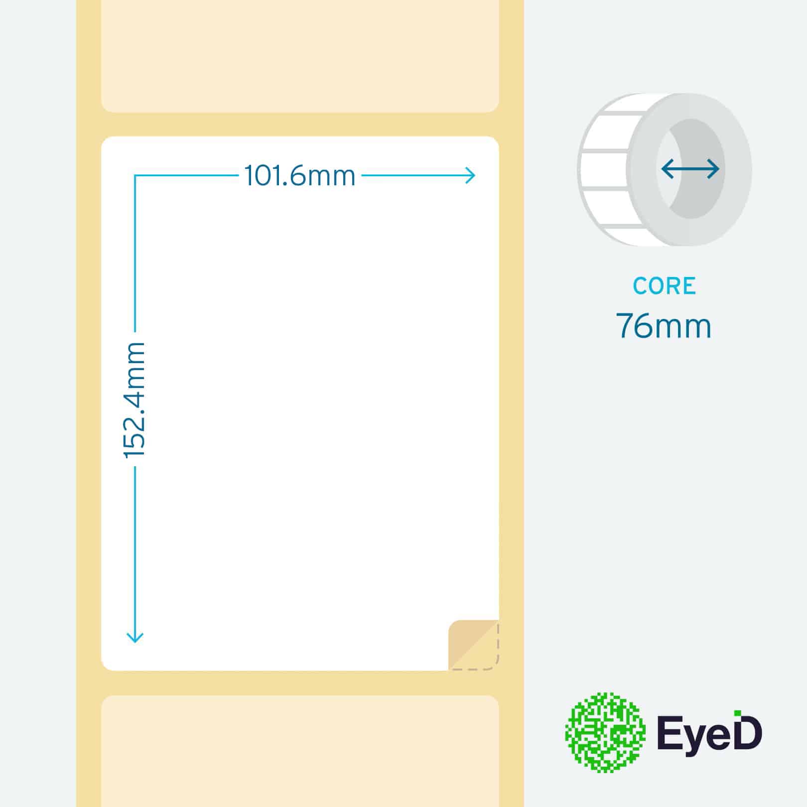 101.6x152.4mm Eye-D Premium White TT Label