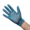 Extra Large Blue Vinyl Powdered Gloves