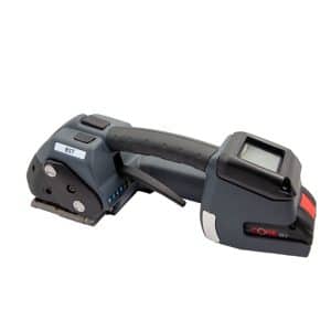 Cordless battery-powered stapler/nailer with a gray body and a red-identified 18V battery attached to the handle area.